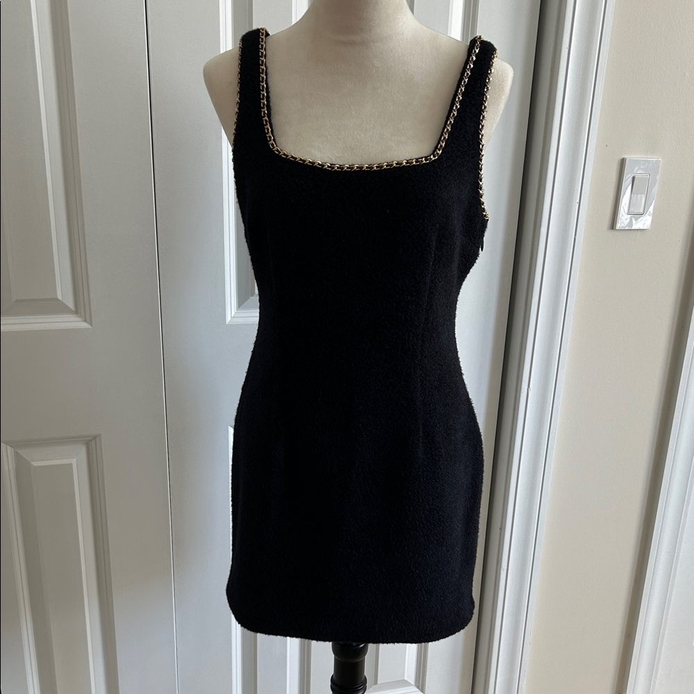 Endless Rose Elegant and comfortable Black Dress with Blazer with Chain Accents.